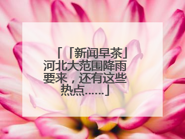 「新闻早茶」河北大范围降雨要来，还有这些热点……