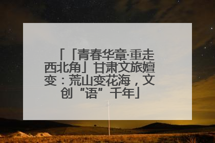 「青春华章·重走西北角」甘肃文旅嬗变：荒山变花海，文创“语”千年