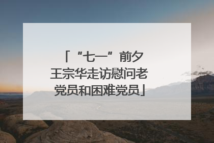 “七一”前夕 王宗华走访慰问老党员和困难党员