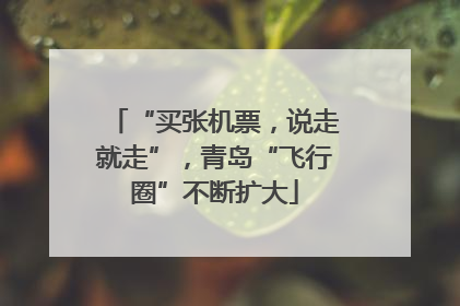 “买张机票，说走就走”，青岛“飞行圈”不断扩大