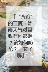 “奔跑”的三夏｜降雨天气对夏收有何影响？该如何防范？一文了解