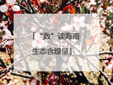 “数”读海南生态含绿量