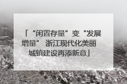 “闲置存量”变“发展增量” 浙江现代化美丽城镇建设再添新意