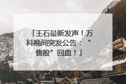 王石最新发声！万科晚间突发公告：“售股”回血！