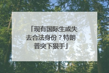 现有国际生或失去合法身份？特朗普突下狠手