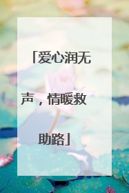 爱心润无声，情暖救助路