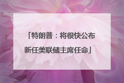 特朗普：将很快公布新任美联储主席任命