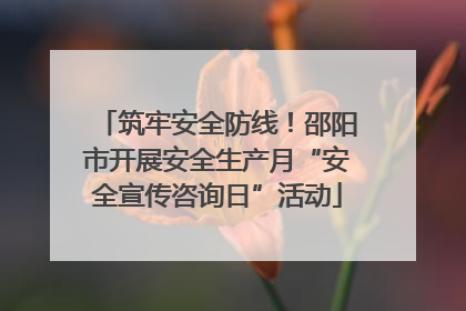 筑牢安全防线！邵阳市开展安全生产月“安全宣传咨询日”活动