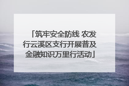 筑牢安全防线 农发行云溪区支行开展普及金融知识万里行活动