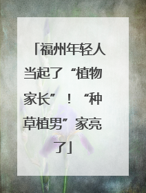 福州年轻人当起了“植物家长”！“种草植男”家亮了