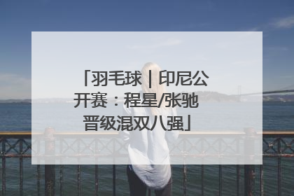 羽毛球｜印尼公开赛：程星/张驰晋级混双八强