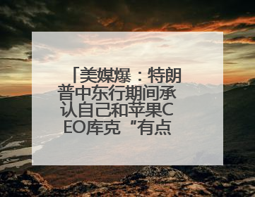 美媒爆：特朗普中东行期间承认自己和苹果CEO库克“有点小问题”