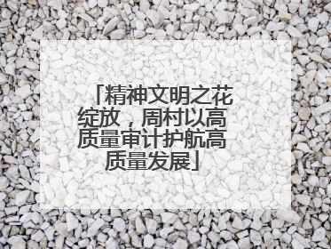 精神文明之花绽放，周村以高质量审计护航高质量发展