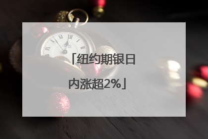 纽约期银日内涨超2%
