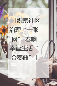 织密社区治理“一张网” 奏响幸福生活“合奏曲”