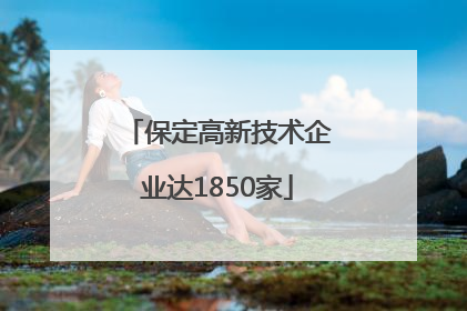 保定高新技术企业达1850家