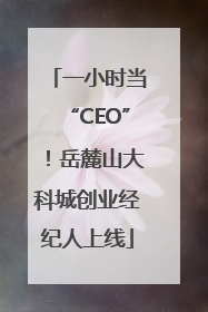 一小时当“CEO”！岳麓山大科城创业经纪人上线