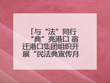与“法”同行 “典”亮港口 宿迁港口集团组织开展“民法典宣传月”系列活动