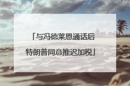 与冯德莱恩通话后 特朗普同意推迟加税