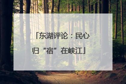 东湖评论：民心归“宿”在峡江