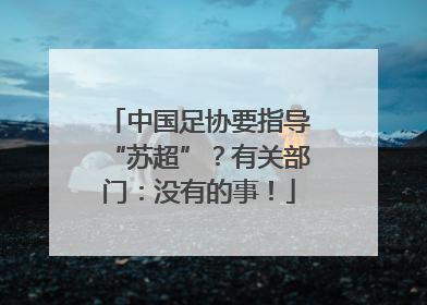 中国足协要指导“苏超”？有关部门：没有的事！