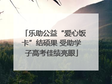 乐助公益“爱心饭卡”结硕果 受助学子高考佳绩亮眼
