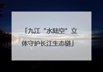 九江“水陆空”立体守护长江生态链