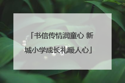 书信传情润童心 新城小学成长礼暖人心