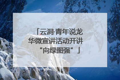 云洞·青年说龙华微宣讲活动开讲“向绿图强”
