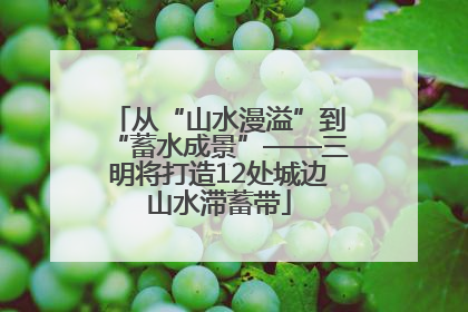 从“山水漫溢”到“蓄水成景”——三明将打造12处城边山水滞蓄带