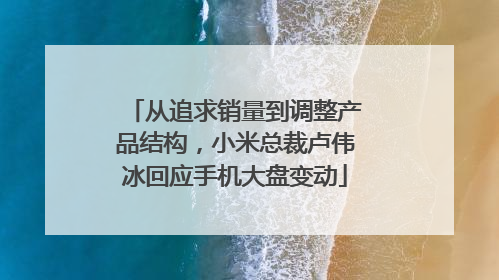 从追求销量到调整产品结构，小米总裁卢伟冰回应手机大盘变动