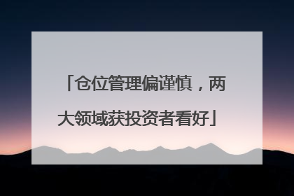 仓位管理偏谨慎，两大领域获投资者看好