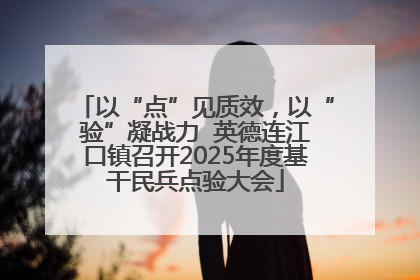 以“点”见质效，以“验”凝战力  英德连江口镇召开2025年度基干民兵点验大会