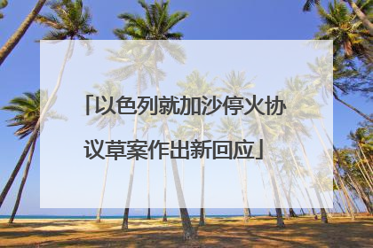 以色列就加沙停火协议草案作出新回应