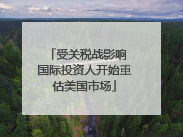 受关税战影响 国际投资人开始重估美国市场