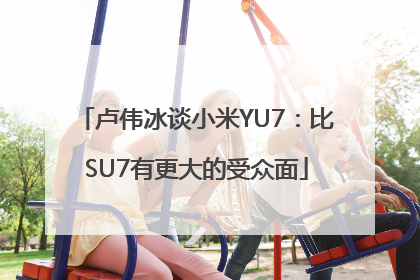 卢伟冰谈小米YU7：比SU7有更大的受众面