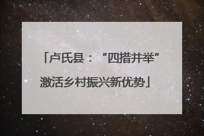 卢氏县：“四措并举”激活乡村振兴新优势