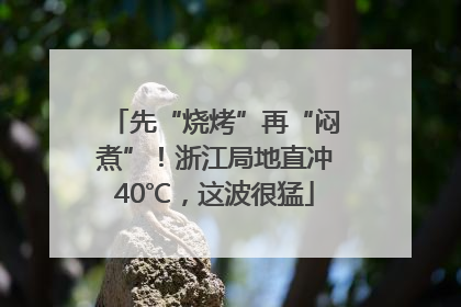 先“烧烤”再“闷煮”！浙江局地直冲40℃，这波很猛