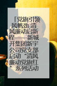 党旗引领风帆劲 清风廉动启新程——新城开集团新宇公司党支部启动“清风廉动党旗红”系列活动
