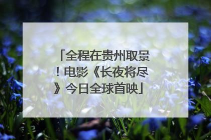 全程在贵州取景！电影《长夜将尽》今日全球首映