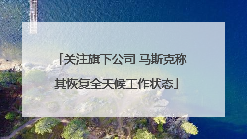 关注旗下公司 马斯克称其恢复全天候工作状态