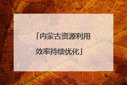 内蒙古资源利用效率持续优化