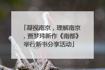 凝视南京，理解南京，贾梦玮新作《南都》举行新书分享活动