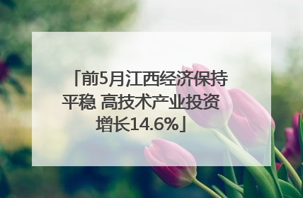 前5月江西经济保持平稳 高技术产业投资增长14.6%