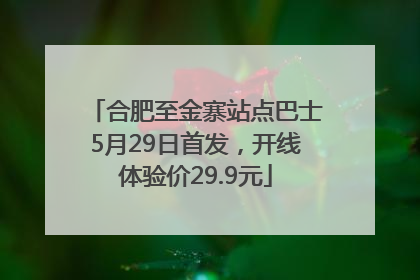 合肥至金寨站点巴士5月29日首发，开线体验价29.9元