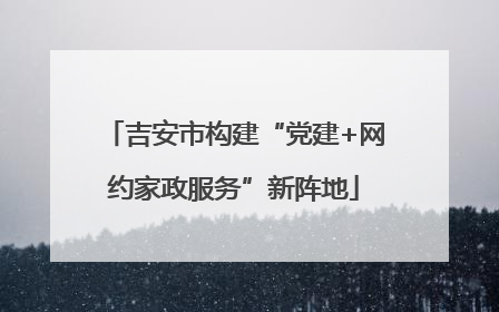 吉安市构建“党建+网约家政服务”新阵地