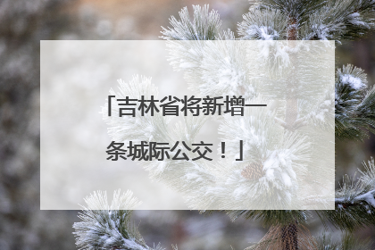 吉林省将新增一条城际公交！