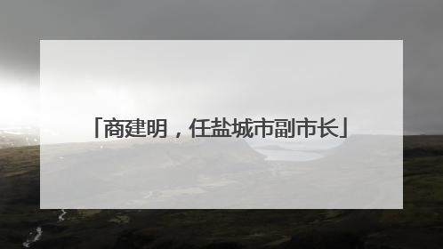 商建明，任盐城市副市长