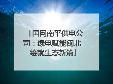 国网南平供电公司：绿电赋能闽北 绘就生态新篇