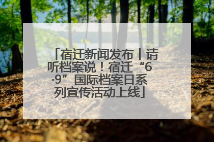 宿迁新闻发布丨请听档案说！宿迁“6·9”国际档案日系列宣传活动上线